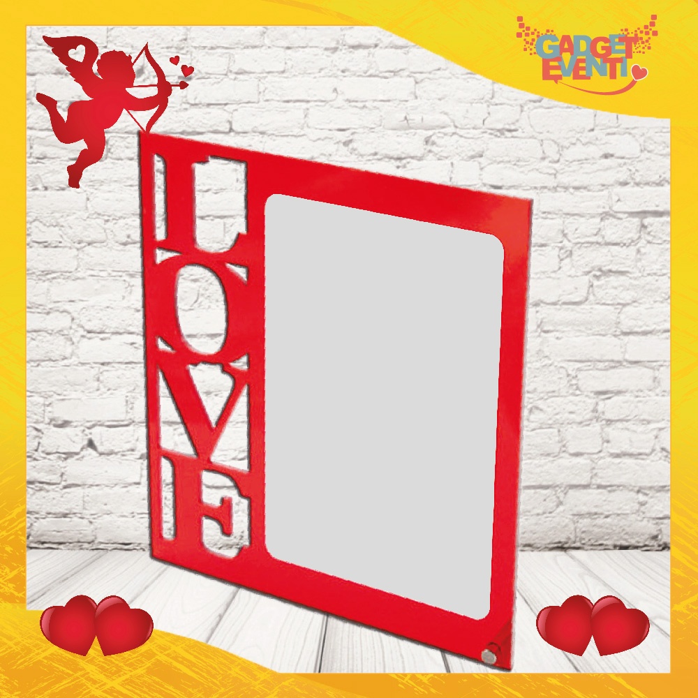 Cornice in PlexiGlass di San Valentino Personalizzata con Testo e Foto Red  Love verticale