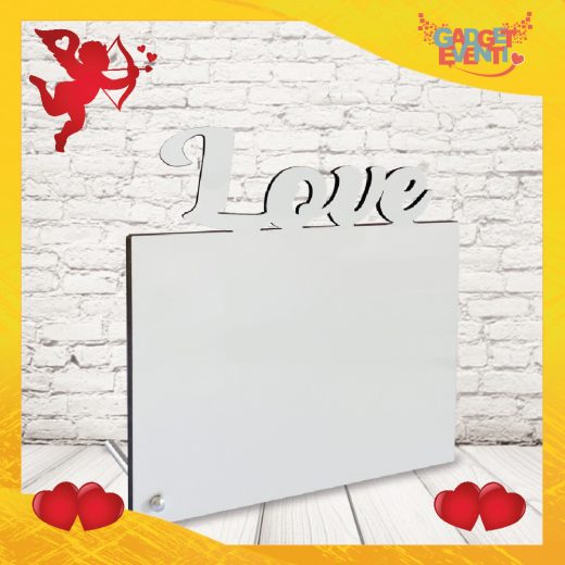 cornice in legno per San Valentino " LOVE " personalizzata con testo e foto