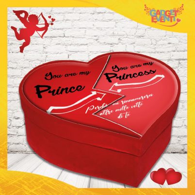 scatolaa cuore San Valentino personalizzata " PRINCE & PRINCESS "