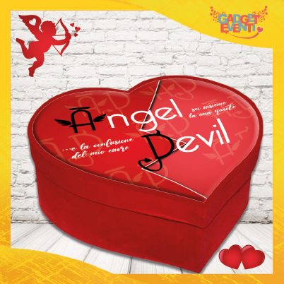 scatola a cuore San Valentino innamorati personalizzata " ANGEL & DEVIL "