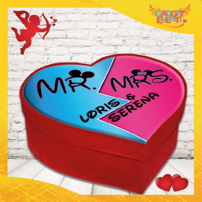 scatola a cuore San Valentino personalizzata " MR & MRS con nome "