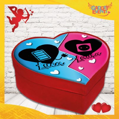 scatola a cuore San valentino personalizzata " AMORE RICARICA con nome "