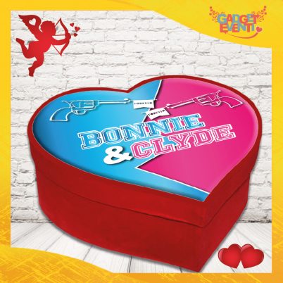 scatola a ccuore San valentino personalizzata " BONNIE & CLYDE "