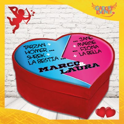 scatola a cuopre San Valentino personalizzata " FAVOLA D'AMORE con nome "
