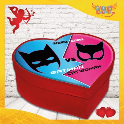 scatola a cuore San Valentino personalizzata " BATMAN & CATWOMAN "