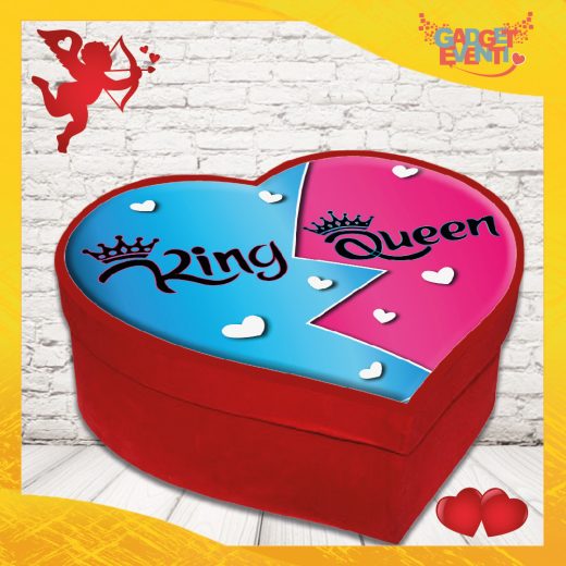 scatola a cuore San vbalentino personalizzata " KING & QUEEN "