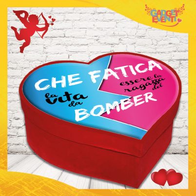 scatola a cuore San Valentino personalizzata " VITA DA BOMBER "