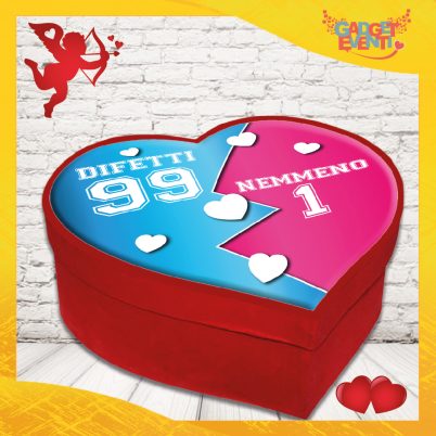 scatola a cuore San valentino personalizzata " AMORE DIFETTI "