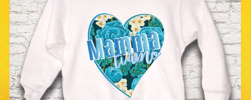 Felpa bimbo/a personalizzata per la festa della mamma " MAMMA TI AMO "