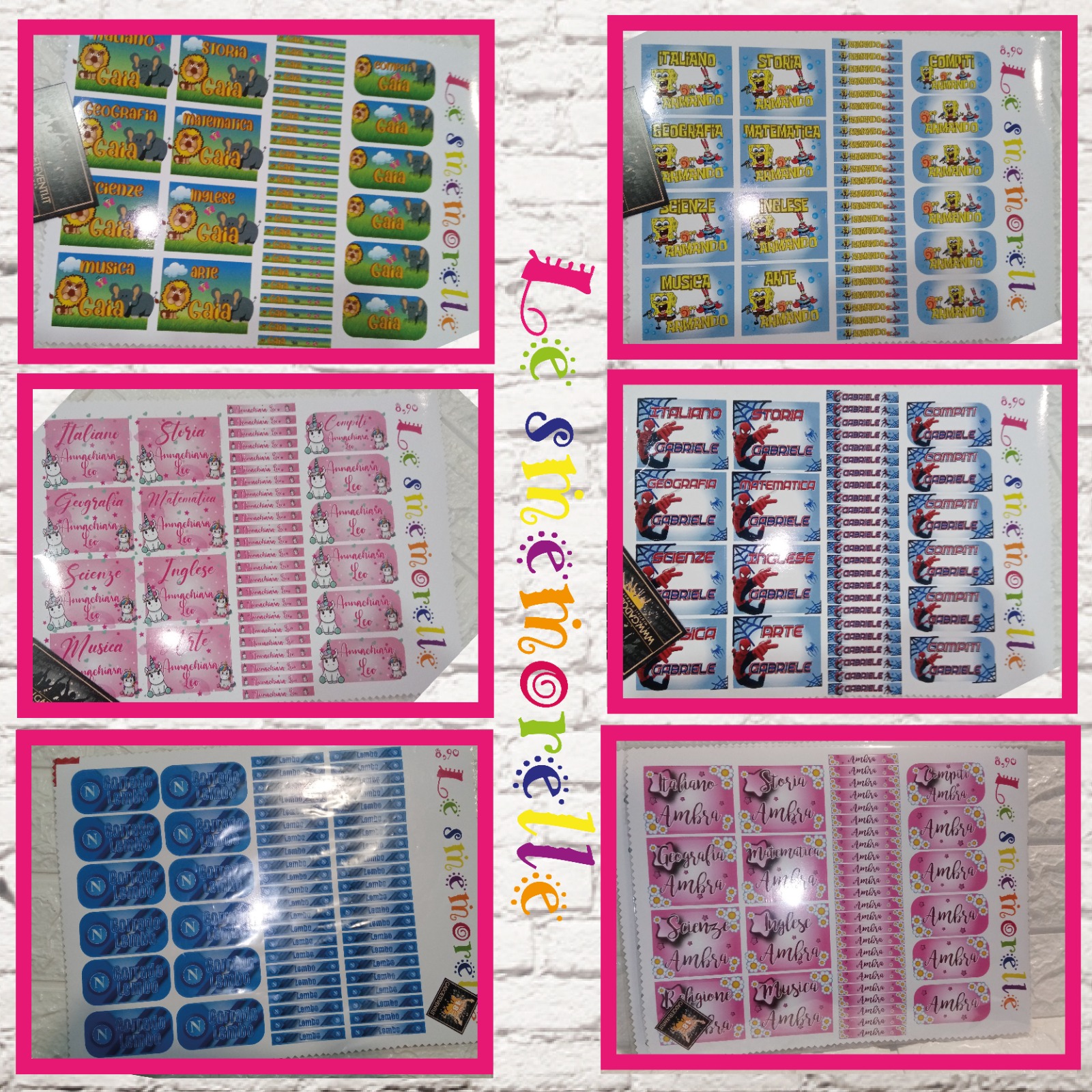 192 Etichette adesive 35 x 10 mm per matite e penna per la scuola materna :  : Cancelleria e prodotti per ufficio