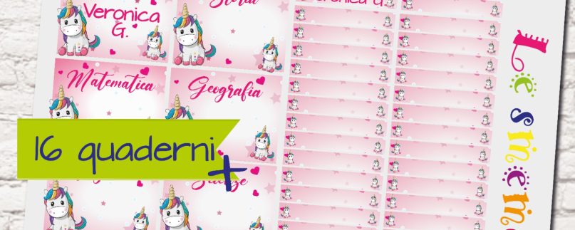 Le nostre etichette adesive materie e matite colorate personalizzate per bambina