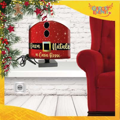 Lampada abatjour da tavolo personalizzabile " Buon Natale A Casa Con Cognome "