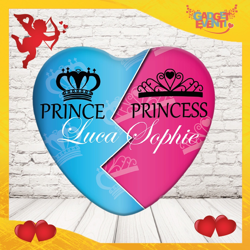 Mouse pad personalizzabile" Prince & Princess con Nome "