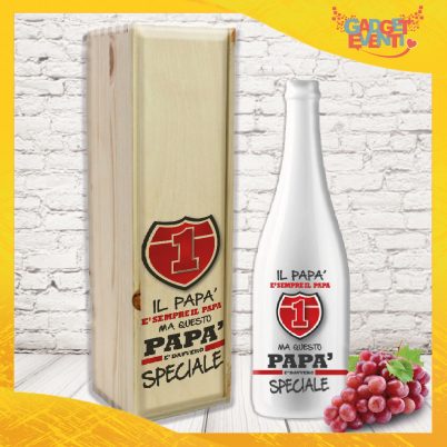 Coppia bottiglia + porta bottiglia personalizzato per festa del papà ” PAPA’ SPECIALE “