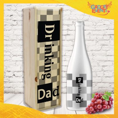 Coppia bottiglia + porta bottiglia personalizzato per festa del papà ” DRINKING DAD “