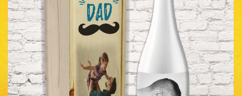Coppia bottiglia + porta bottiglia personalizzato per festa del papà