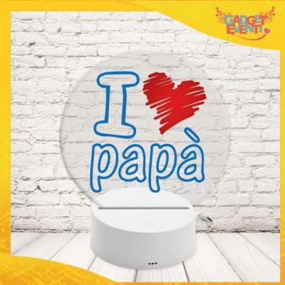 led trasparente cerchio ''Io Amo Papà Azzurro''